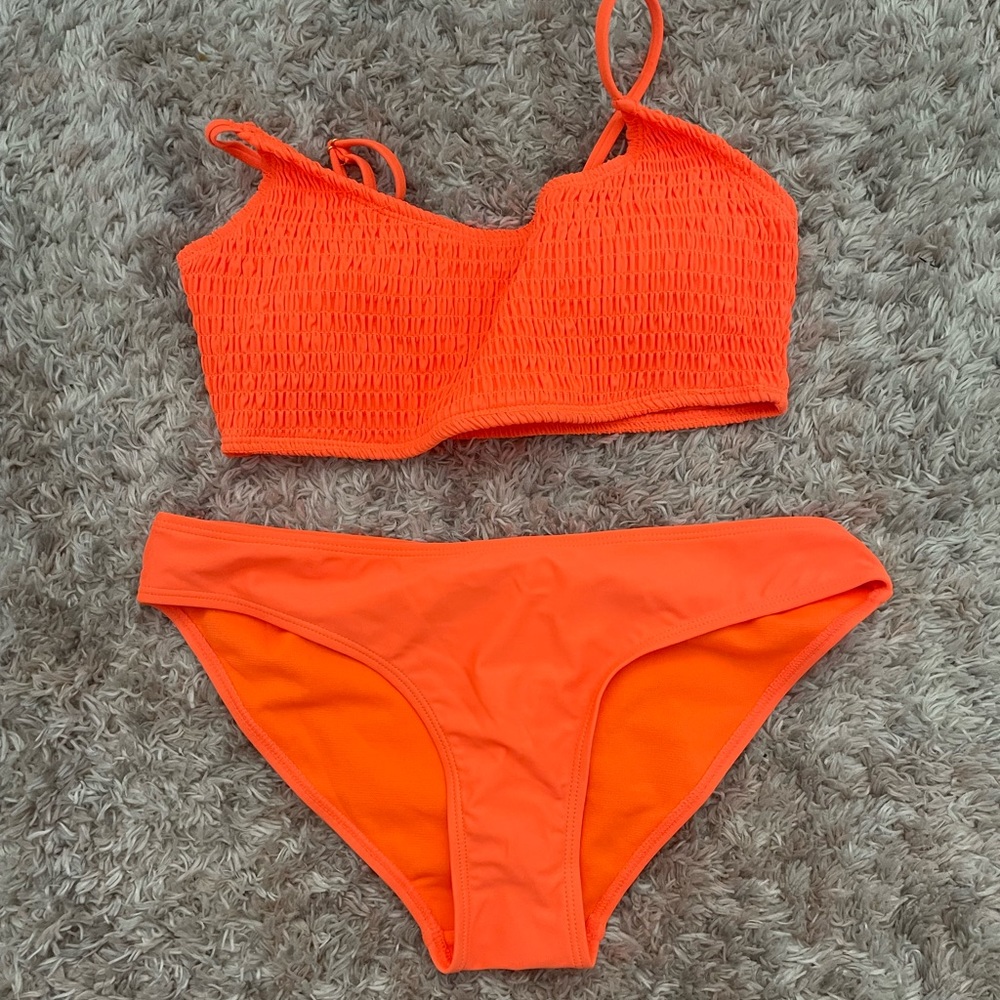 Neon orange bikini set